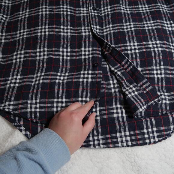 Urban Republic Men's Medium Plaid Flannel Casual Button Up Shirt Blue Red M - Picture 11 of 11